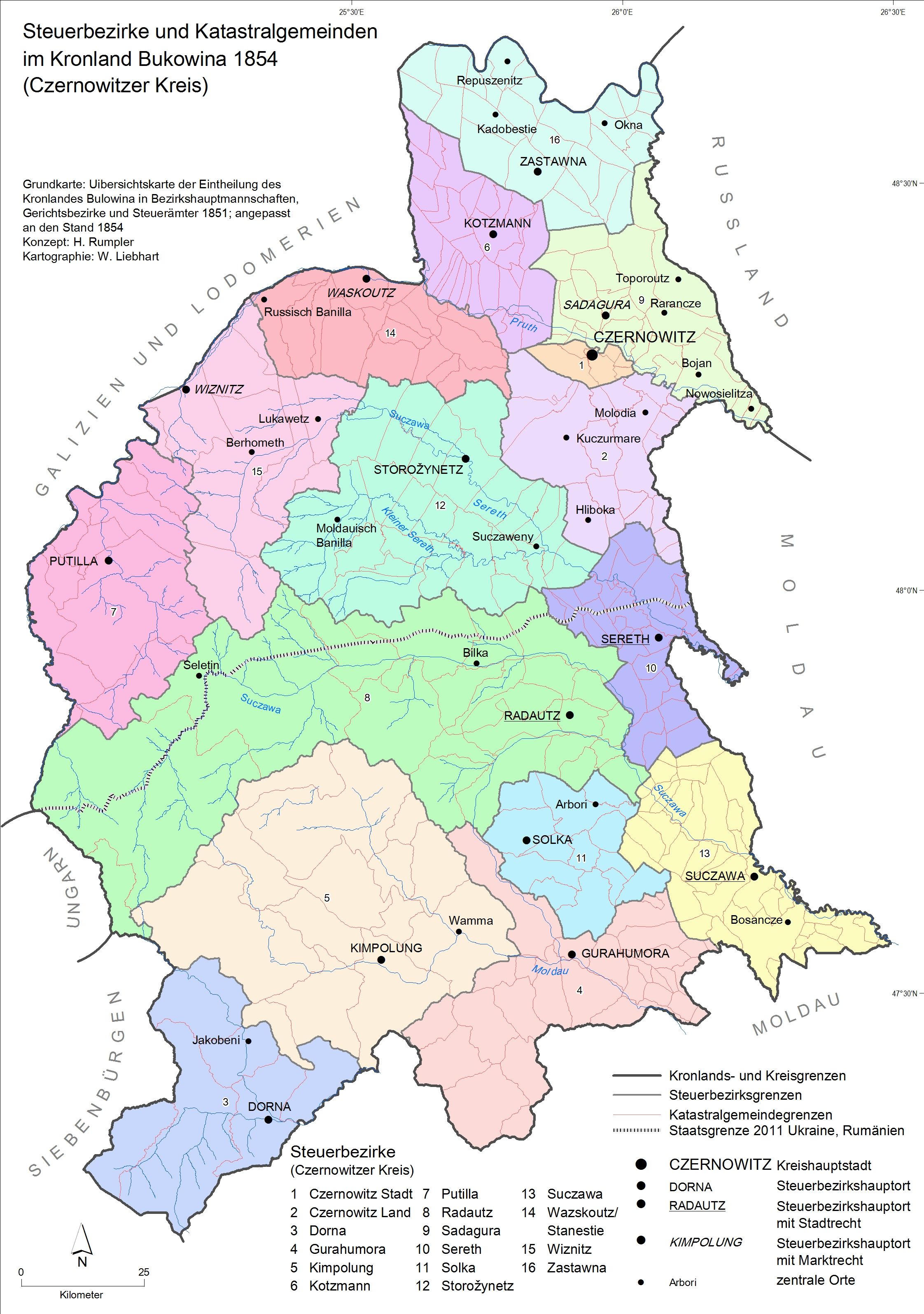 Verwaltungseinheiten Bukowina