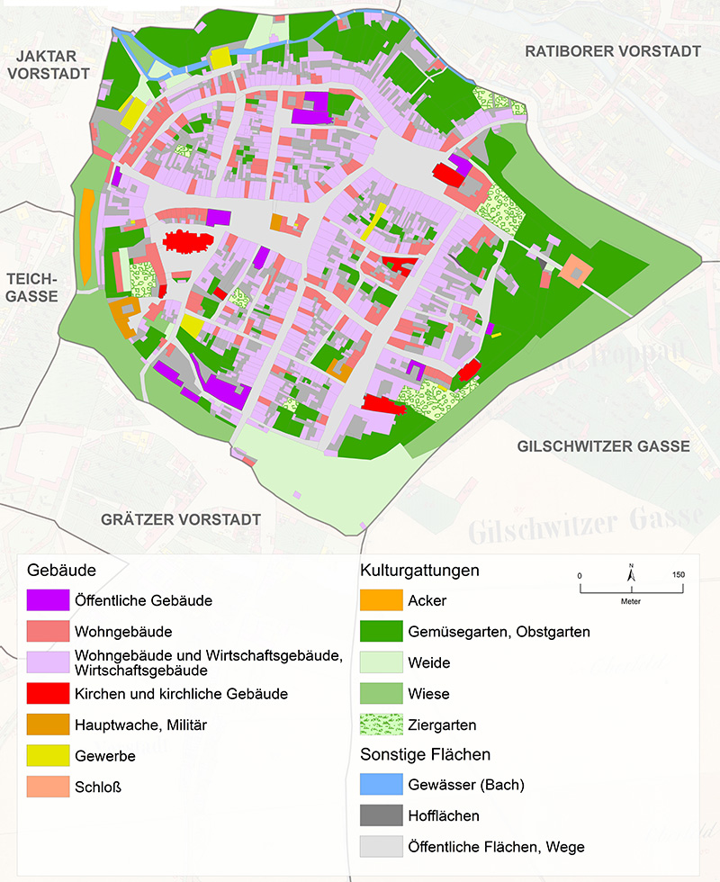 Troppau Stadt Gebäudenutzung Grund und Bauparzellenprotokoll 1836